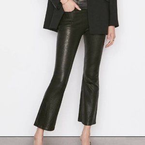 Frame Le High Straight Leather Jeans Black